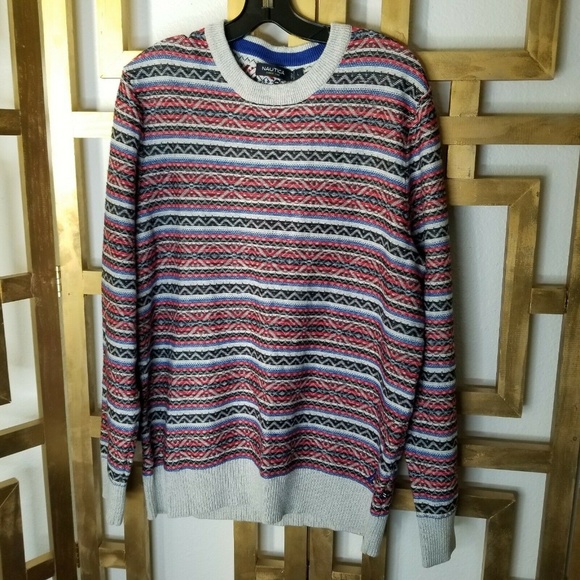 Nautica Other - Nautica Fair Isle Gray Red Long Sleeve Sweater L
